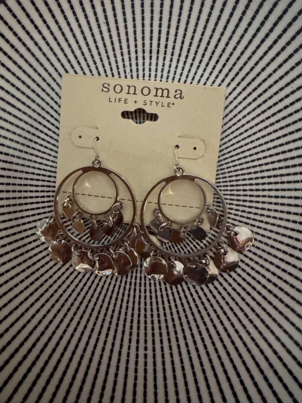 Sonoma Silver Dangle Hoop Earrings with Disc Charms